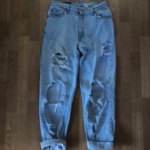 High Waist Vintage Distressed Levi Boyfriend Jeans